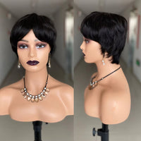 Black Straight Pixie Cut Human Hair Wig for Women - Image 2