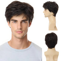 Brown Toupee Human Hair Wig for Men - Image 1