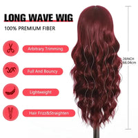 Wine Red Curly Synthetic Wig for Women - Image 12