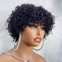 Curly Pixie Cut Glueless Human Hair Wig for Women - Image 2