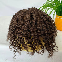 8" Black Curly Full Lace Human Hair Toupee for Men - Image 2