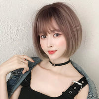Brown & Pink Straight Pixie Cut Synthetic Wig for Women - Image 2