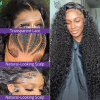Preplucked Deep Wave Hd Lace Frontal Wig Curly Water Wave Brazilian Human Hair Wigs For Women