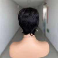 Black Straight Pixie Cut Human Hair Wig for Women - Image 3