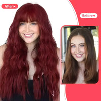 Wine Red Curly Synthetic Wig for Women - Image 13