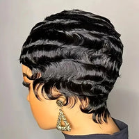 Wavy Pixie Cut Human Hair Wig for Women - Image 5