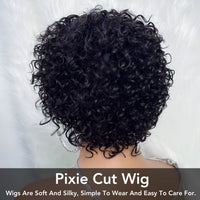 Curly Pixie Cut Glueless Human Hair Wig for Women - Image 3
