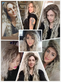 Blonde & Mixed Curly Wavy Synthetic Wig for Men - Image 29