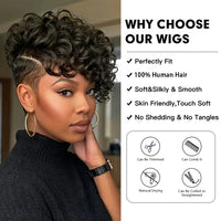 6" Straight Pixie Cut Human Hair Wig for Men - Image 2