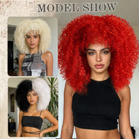 Fluffy Afro Kinky Curly Synthetic Wig for Women Glueless Full Head Heat Resistant Fiber Hair Natural Bouncy Volume Light