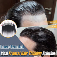 Mens Frontal Toupee V Loop 100% Human Hair Forehead Hairline Patch 0.06mm Thin Skin PU Hairline Men's Capillary Prosthesis