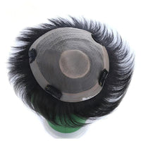 100% Remy Human Hair Wigs Swiss Lace PU Machine Man Toupee Clips in Human Hair System Natural Color