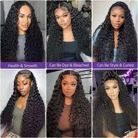Preplucked Deep Wave Hd Lace Frontal Wig Curly Water Wave Brazilian Human Hair Wigs For Women