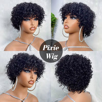 Curly Pixie Cut Glueless Human Hair Wig for Women - Image 1