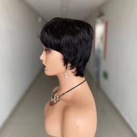 Black Straight Pixie Cut Human Hair Wig for Women - Image 4