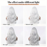 White & Grey Curly Toupee Synthetic Wig for Men - Image 3