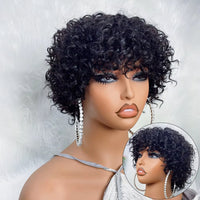 Curly Pixie Cut Glueless Human Hair Wig for Women - Image 4