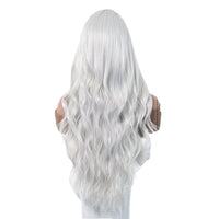 White & Grey Curly Toupee Synthetic Wig for Men - Image 4