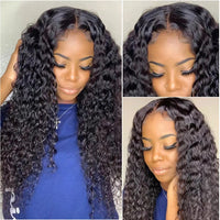 Preplucked Deep Wave Hd Lace Frontal Wig Curly Water Wave Brazilian Human Hair Wigs For Women