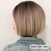 Brown & Pink Straight Pixie Cut Synthetic Wig for Women - Image 4