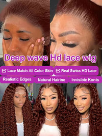 Brown Curly Wavy HD Lace Human Hair Wig for Women - Image 5
