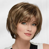 Brown & Mixed Straight Synthetic Wig for Women - Image 4