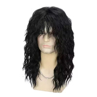 18" Black Curly Wavy Synthetic Wig for Men - Image 5