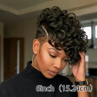 6" Straight Pixie Cut Human Hair Wig for Men - Image 4