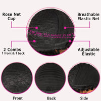 Short Brown Mixed Golden Highlights Human Hair Pixie Cut Wig