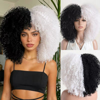Fluffy Afro Kinky Curly Synthetic Wig for Women Glueless Full Head Heat Resistant Fiber Hair Natural Bouncy Volume Light