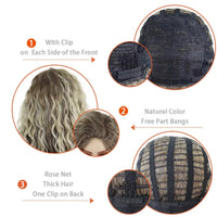 Blonde & Mixed Curly Wavy Synthetic Wig for Men - Image 32