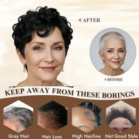 6" Curly Pixie Cut Machine Made Human Hair Wig for Women - Image 5