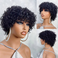 Curly Pixie Cut Glueless Human Hair Wig for Women - Image 6