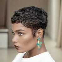 Curly Pixie Cut Machine Made Human Hair Wig for Women - Image 2