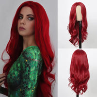 Wine Red Curly Synthetic Wig for Women - Image 4