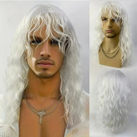 Grey Curly Wavy Toupee Synthetic Wig for Men - Image 7