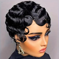Wavy Pixie Cut Human Hair Wig for Women - Image 1