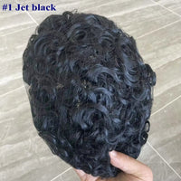 Curly Toupee Human Hair Toupee for Men - Image 5