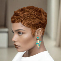 Curly Pixie Cut Machine Made Human Hair Wig for Women - Image 3