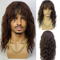 Grey Curly Wavy Toupee Synthetic Wig for Men - Image 8