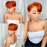 Mixed Straight Pixie Cut HD Lace Human Hair Wig for Women - Image 4