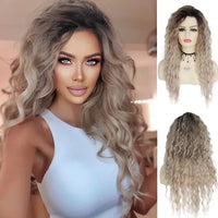 Blonde & Mixed Curly Wavy Synthetic Wig for Men - Image 3