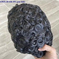 Curly Toupee Human Hair Toupee for Men - Image 6