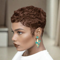 Curly Pixie Cut Machine Made Human Hair Wig for Women - Image 4
