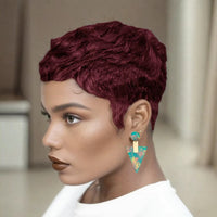 Curly Pixie Cut Machine Made Human Hair Wig for Women - Image 5