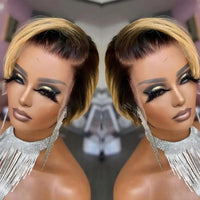 Mixed Straight Pixie Cut HD Lace Human Hair Wig for Women - Image 5