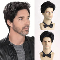 Short Natural Curly Hair For Male Young Men Heat Resistant Fiber Synthetic Wigs