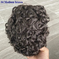 Curly Toupee Human Hair Toupee for Men - Image 11