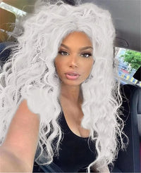Blonde & Mixed Curly Wavy Synthetic Wig for Men - Image 9