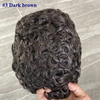 Curly Toupee Human Hair Toupee for Men - Image 13